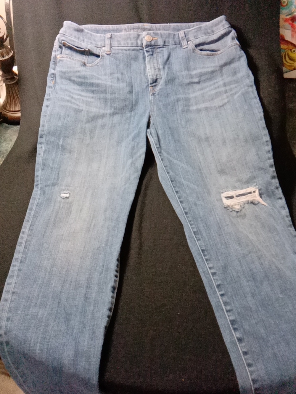 Chico's Light Blue Distressed Boyfriend Jeans